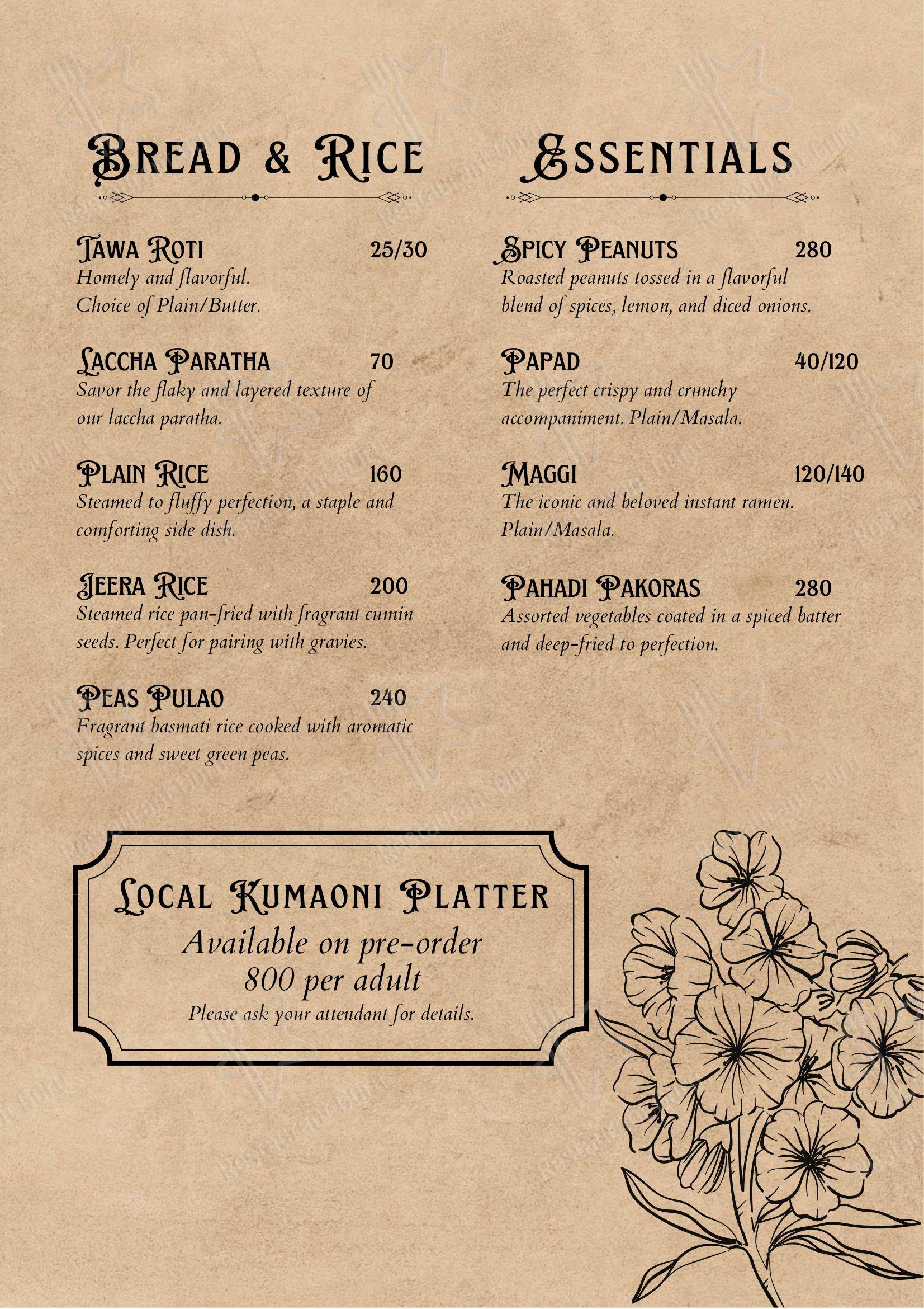 Menu for The Coffee Cellar in Majkhali