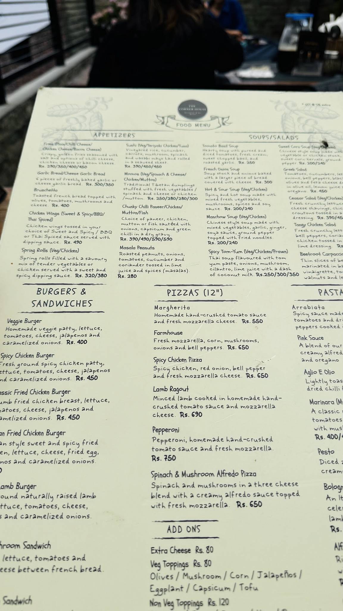 The Corner House Restaurant & Bar menu
