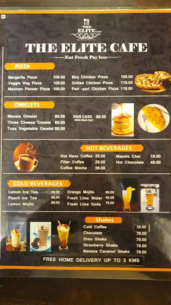 The Elite Cafe menu