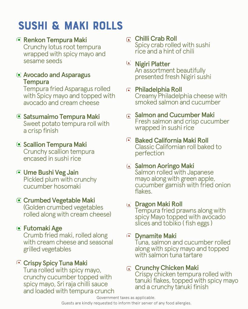 The Fisherman's Wharf Panjim menu
