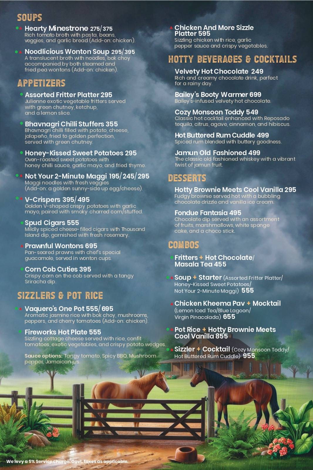 The Game Ranch (Powai) menu