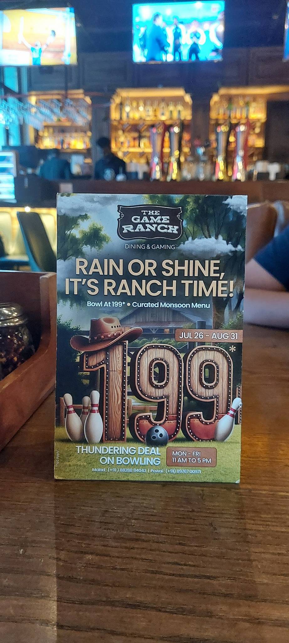 The Game Ranch (Powai) menu