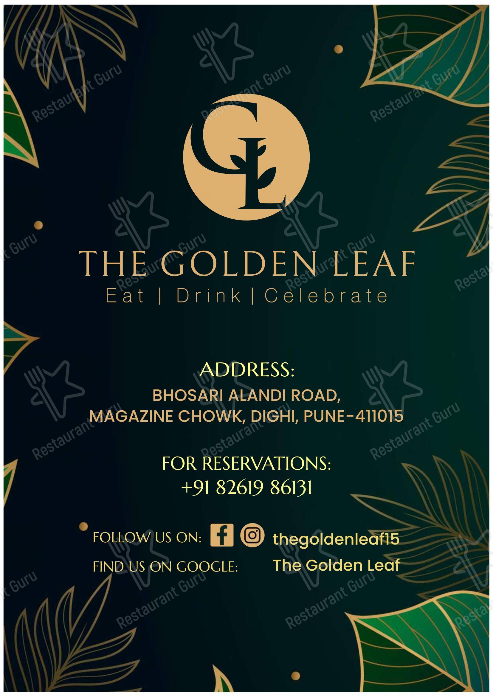 The Golden Leaf in Pimpri-Chinchwad - Menu