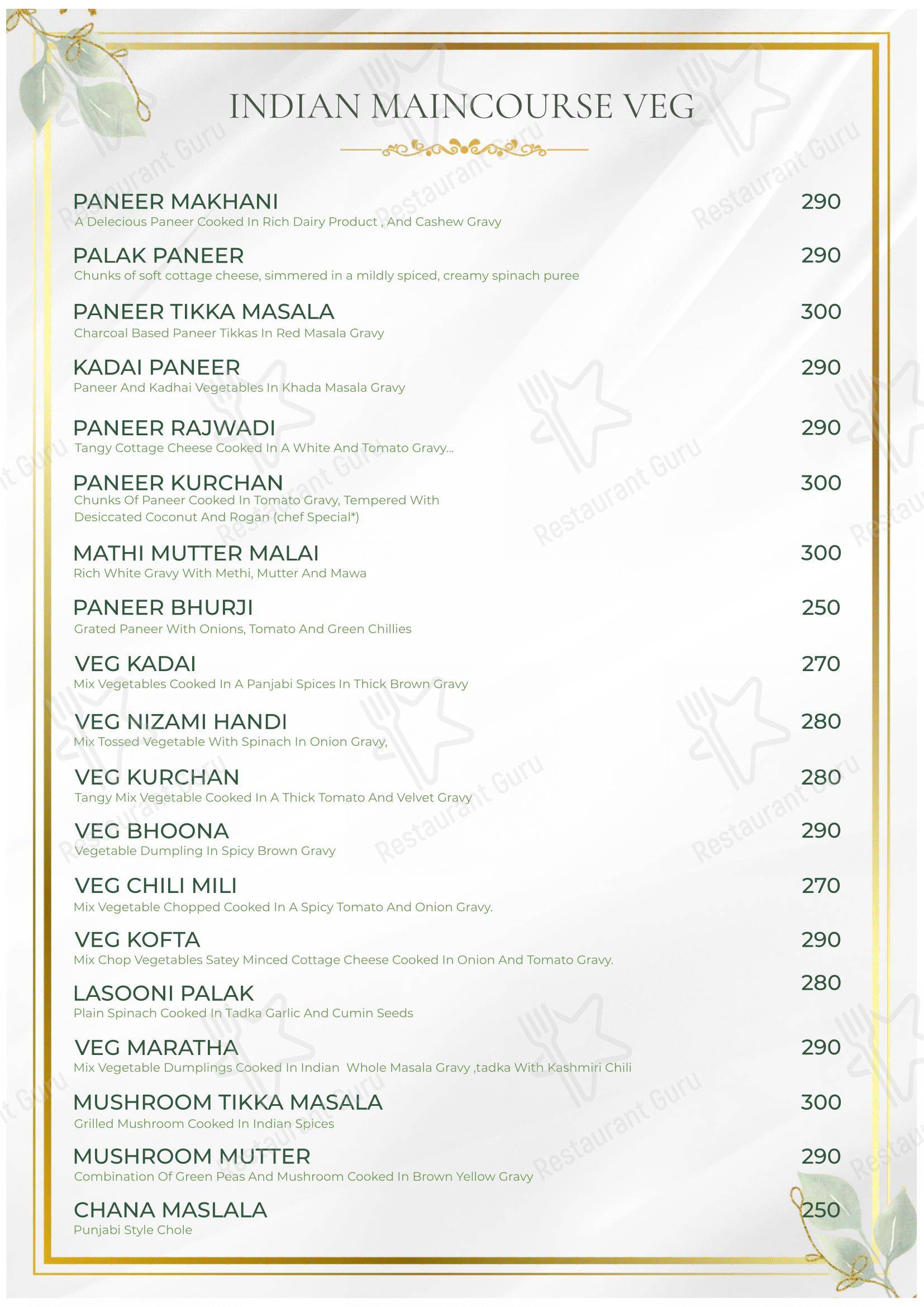 Menu for The Golden Leaf in Pimpri-Chinchwad