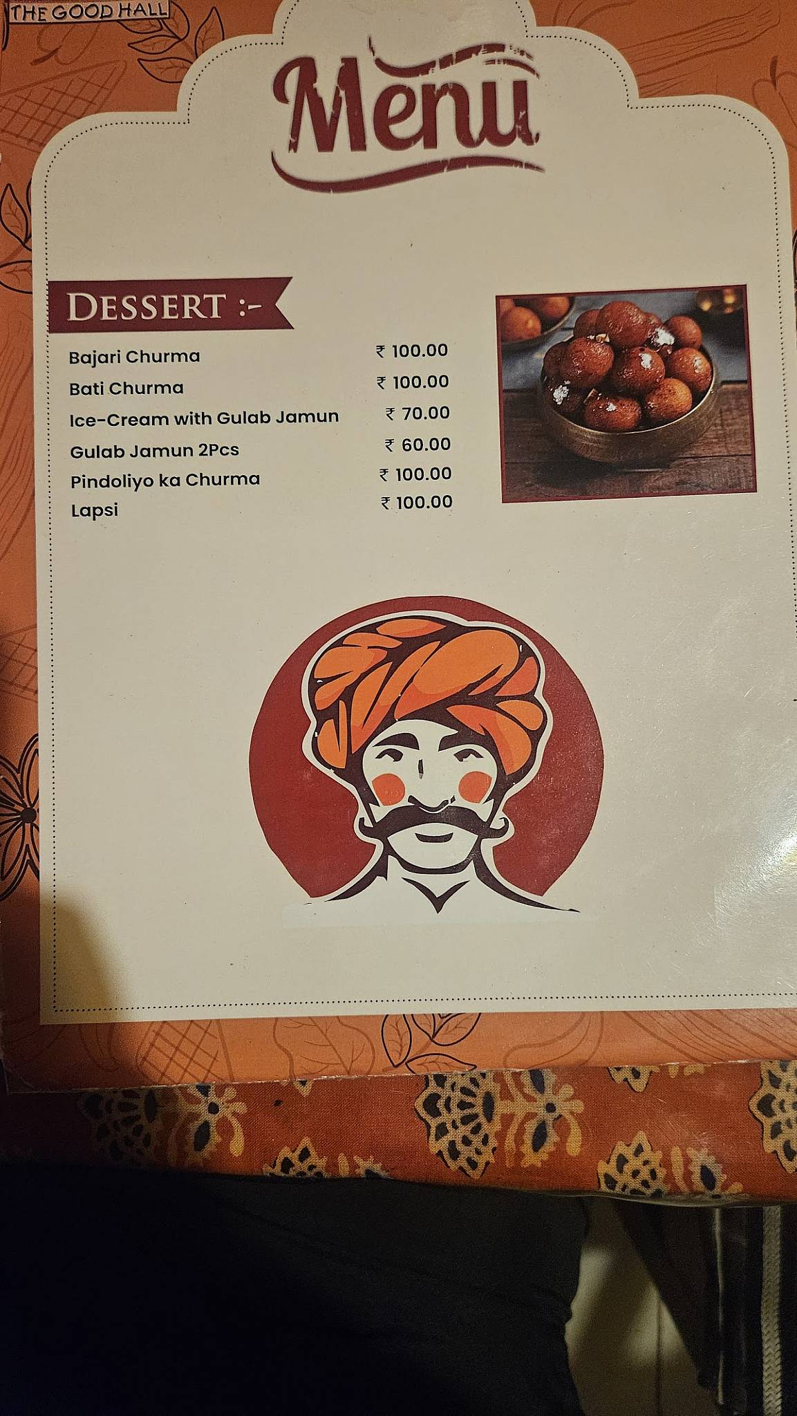 The Goodhall Restaurant - Best Restaurant in Barmer Resort and Water Park in Barmer menu