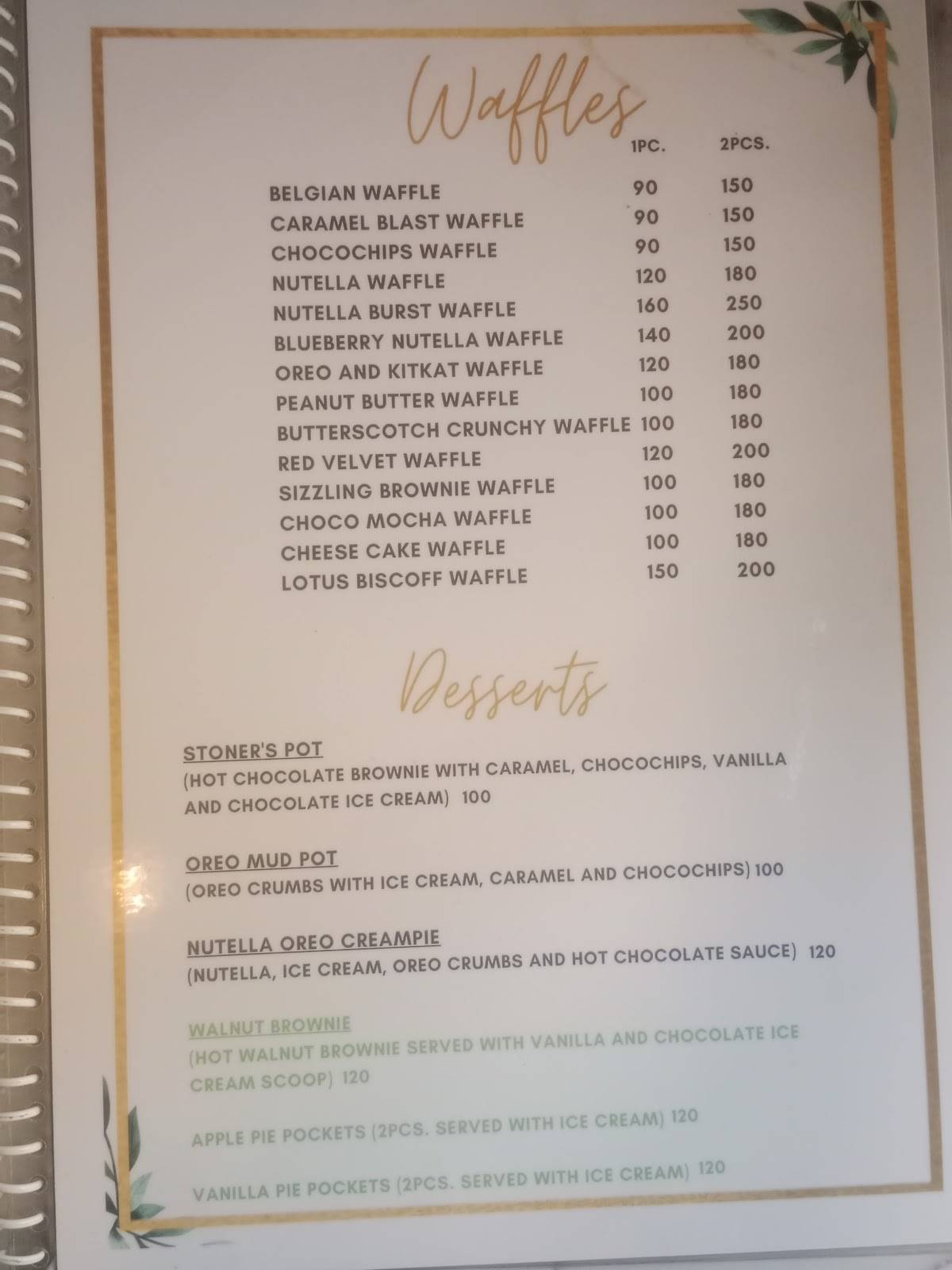 The Greener Side menu