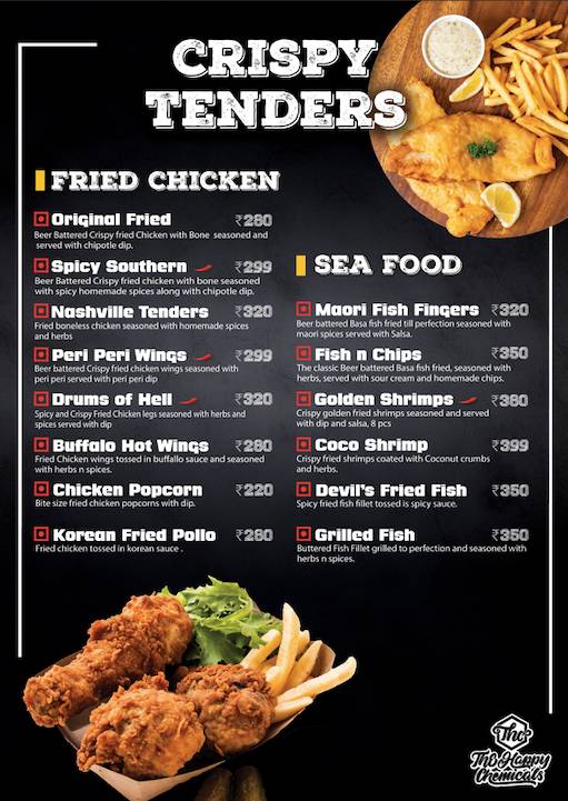 The Happy Chemicals menu