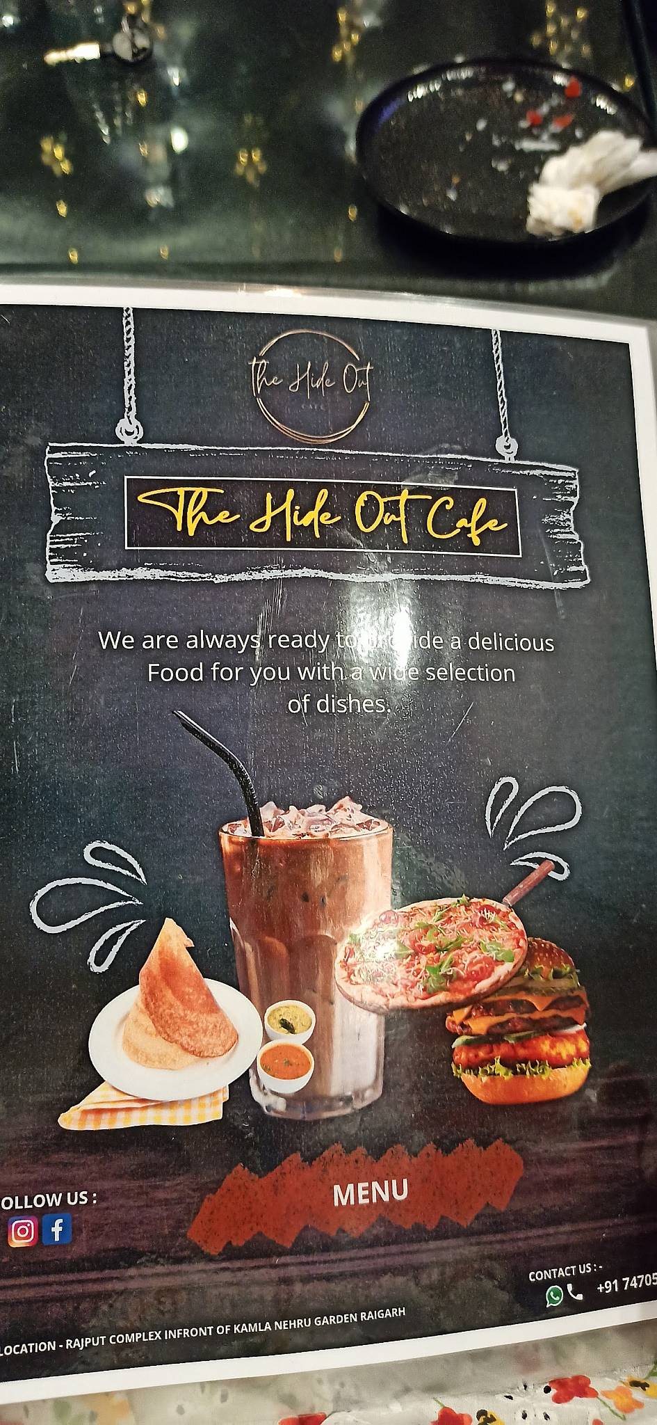 The Hide Out menu