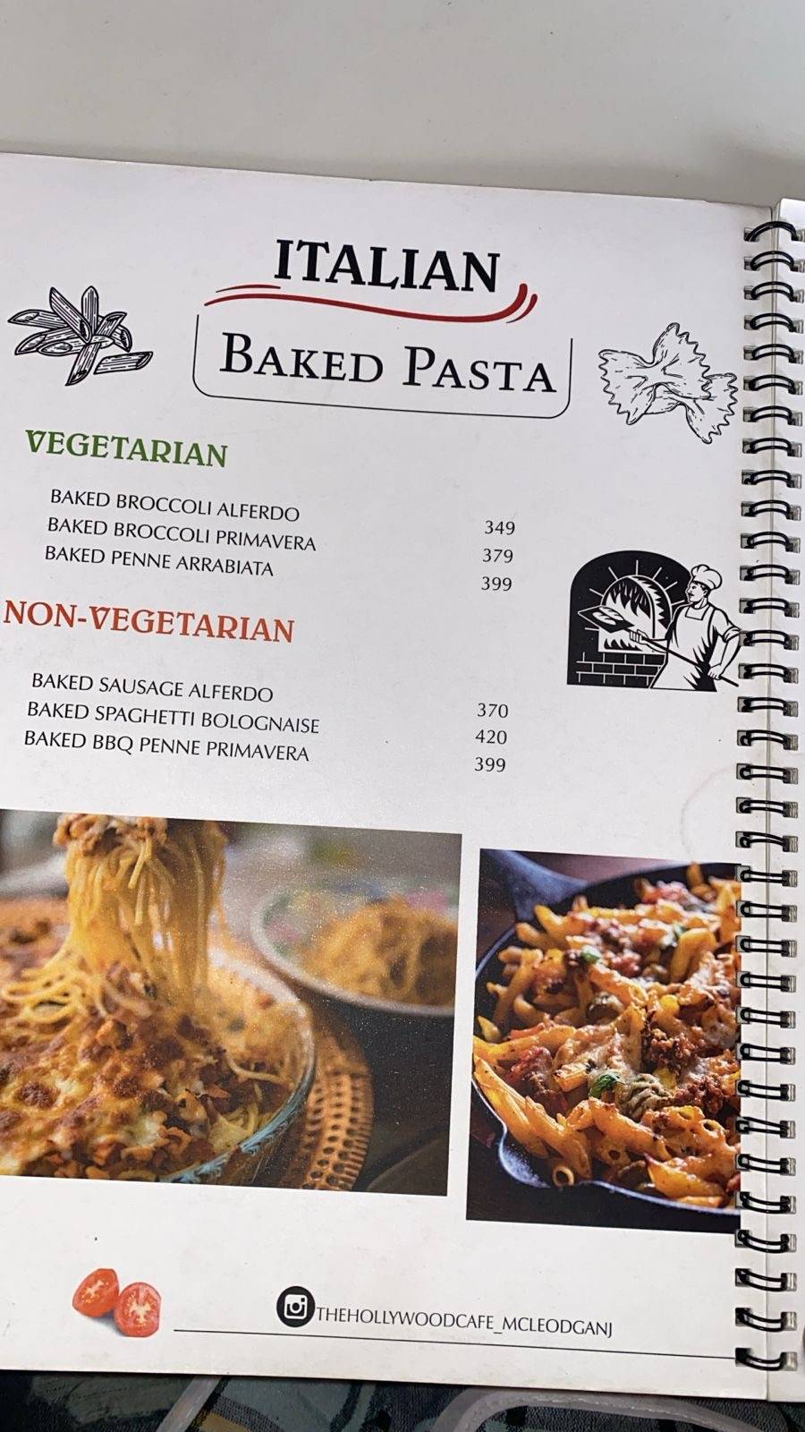 The Hollywood Cafe (THC) menu