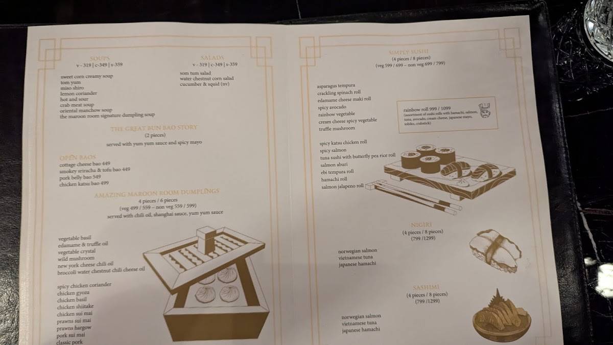 The Maroon Room – Pan Asian Fine Dine in Guwahati menu