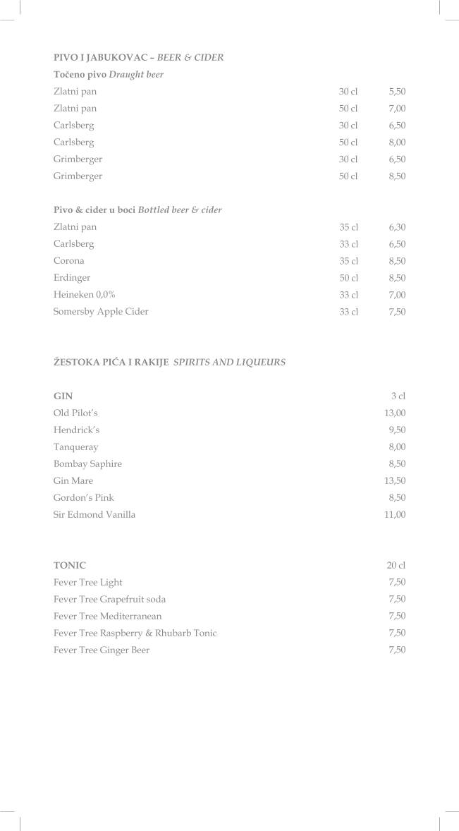 Menu di The Mint Bar 