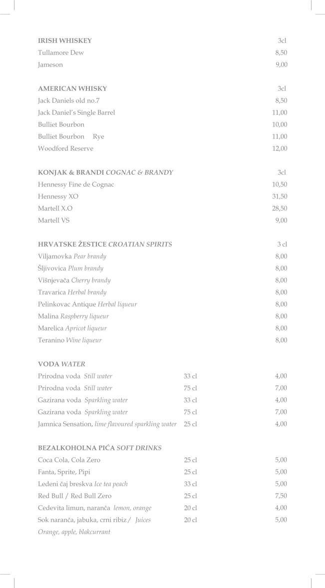 Menu di The Mint Bar 