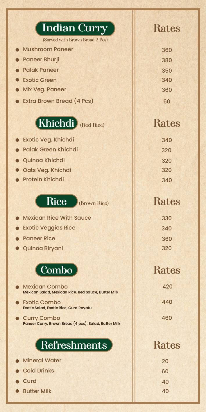The Natural Kitchen menu