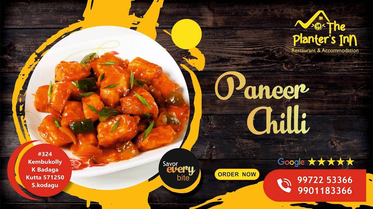 The Planters Inn Hotel Kutta menu