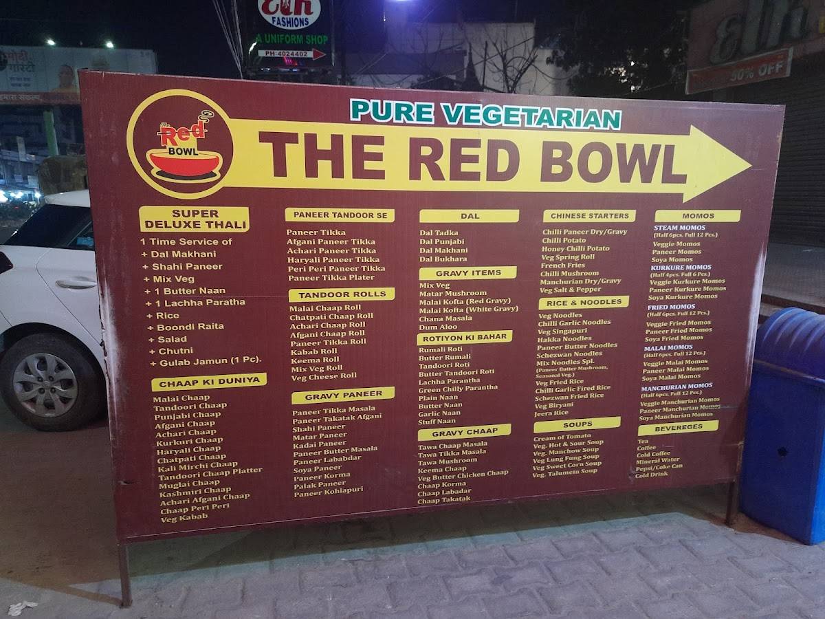 The Red Bowl menu