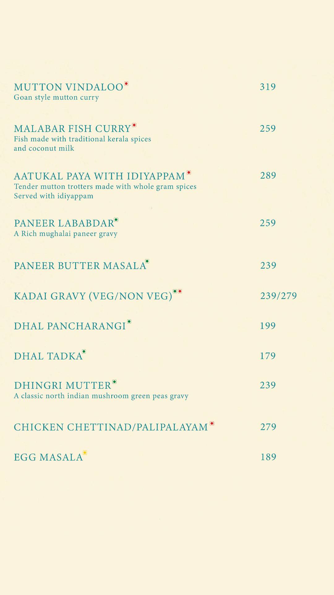 The Space Hangout Cafe and Restaurant menu