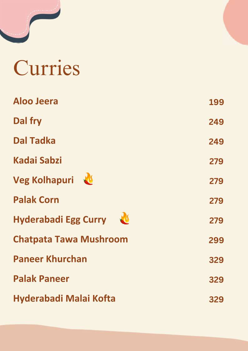 The Terminal Restaurant menu