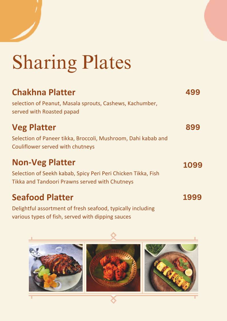 The Terminal Restaurant menu