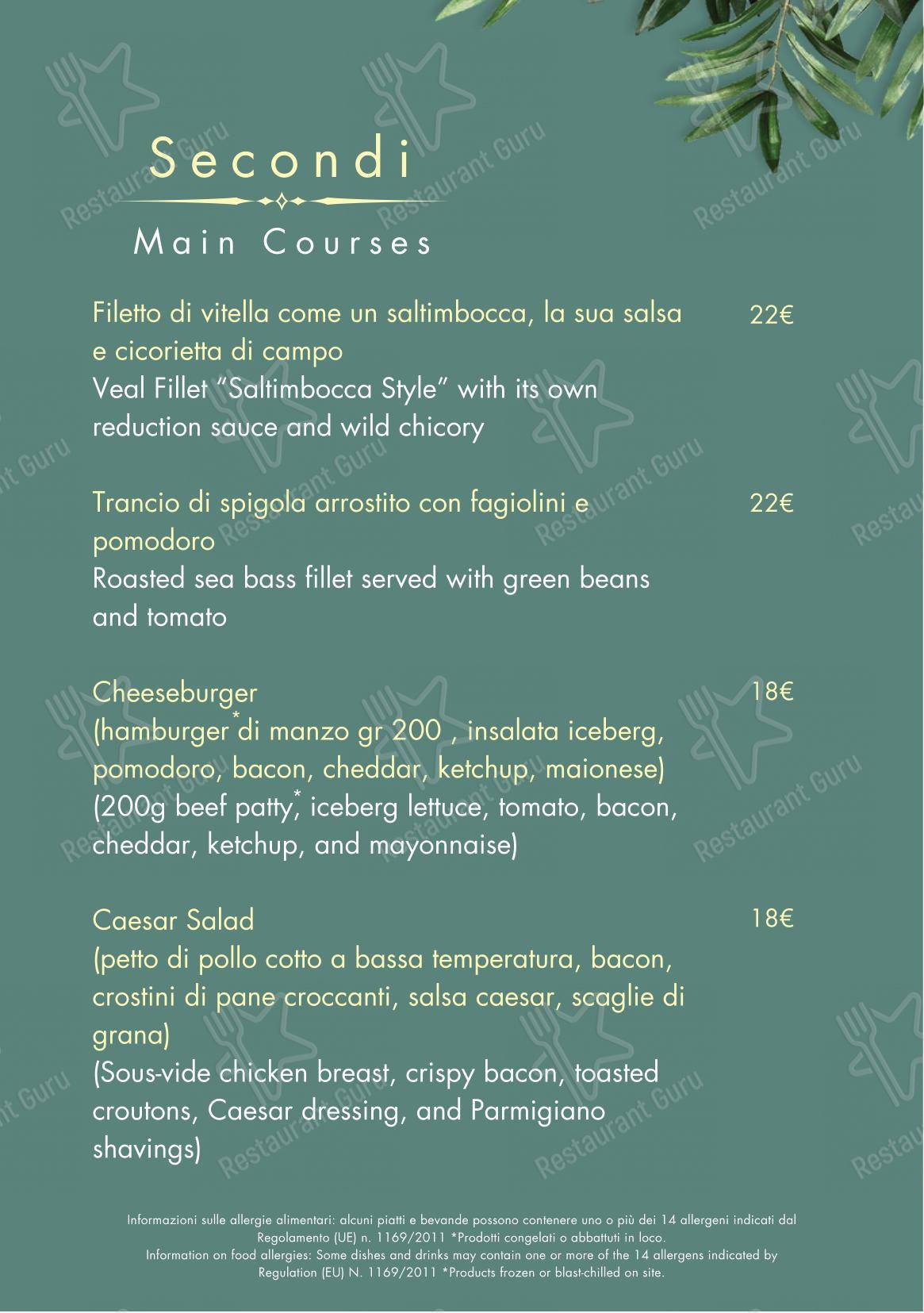Menu di The Times Bar & Restaurant - Menu bar