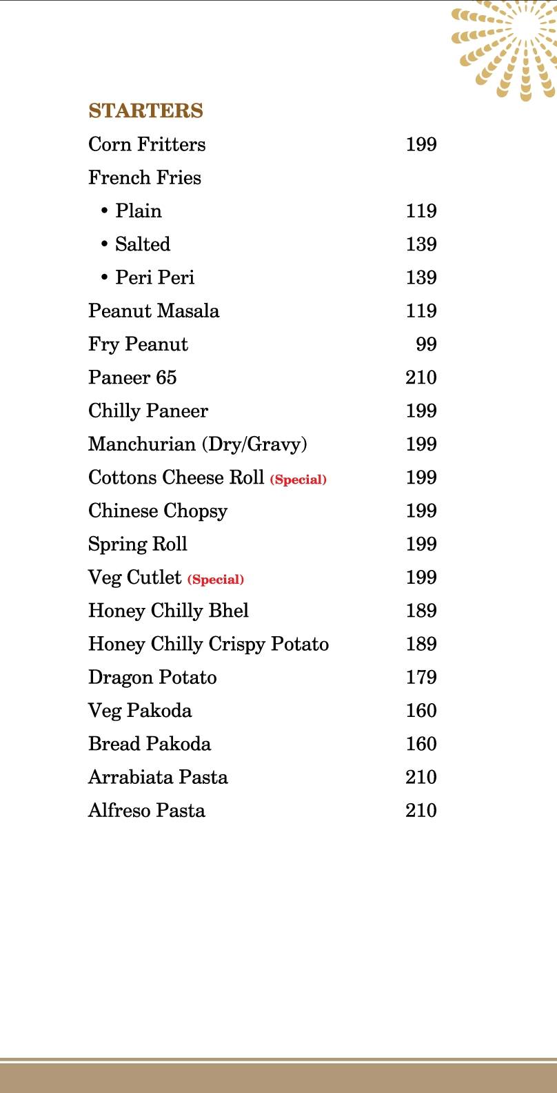 The Vibes Restaurant and Lounge menu