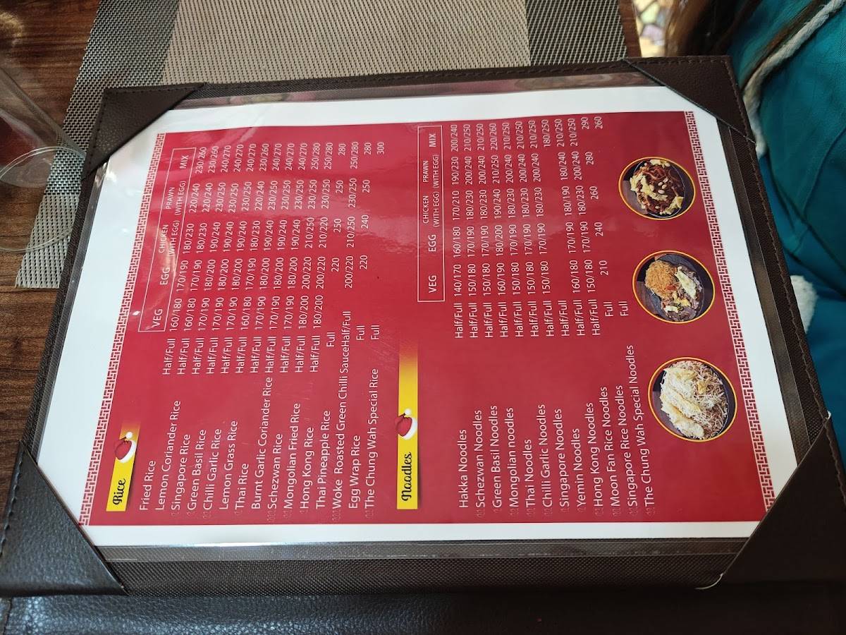 The chung Wah menu