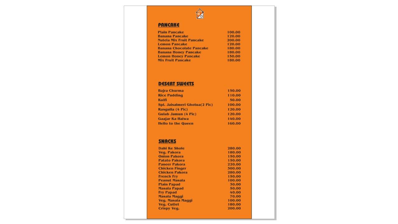 The hideout cafe & restaurant menu