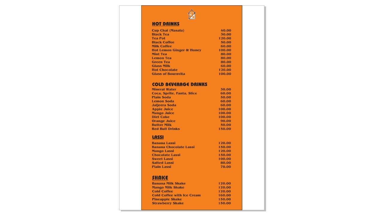 The hideout cafe & restaurant menu