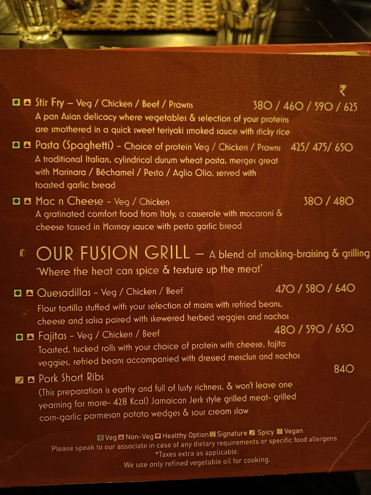 Baker's Arch Garden Cafe menu