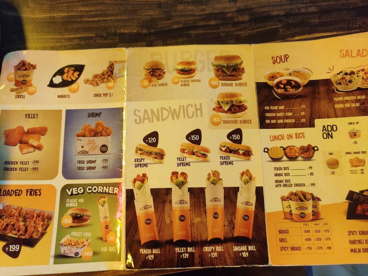 Menu at Albaik Fried Chicken, Thodupuzha