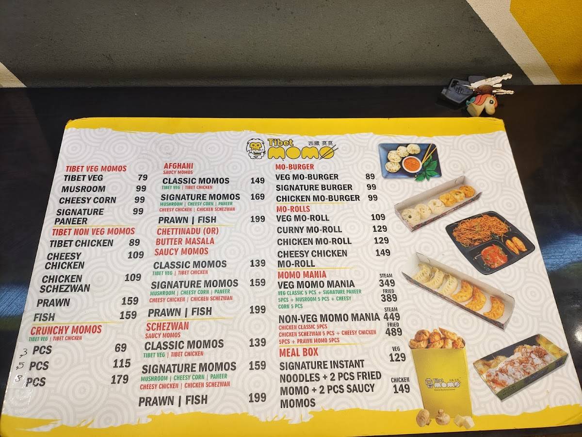 Tibet Momo menu