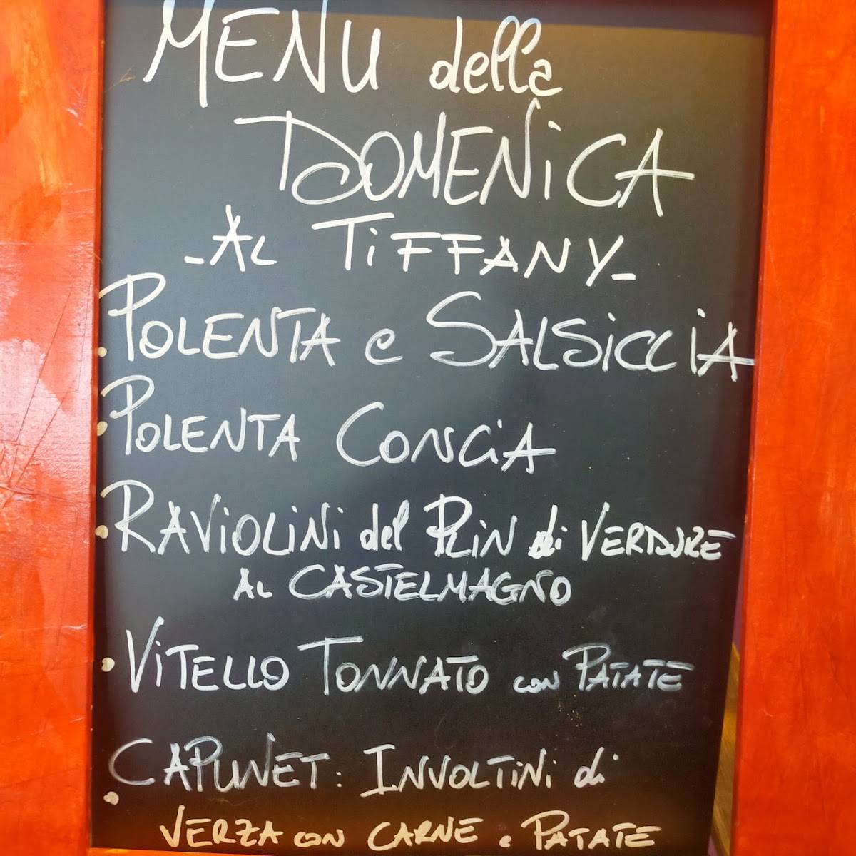 Menu di Tiffany Caffè 