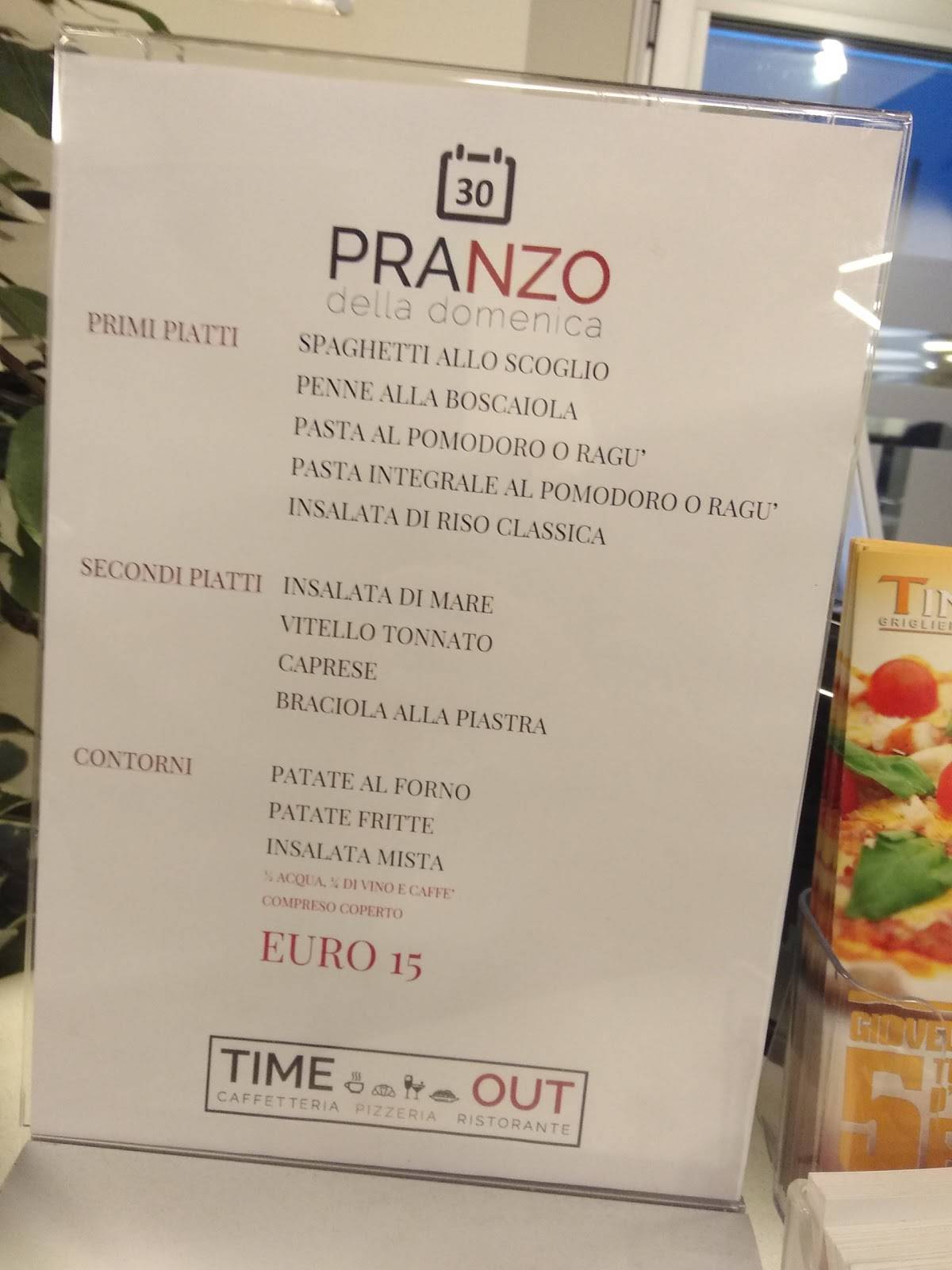 Menu di Time Out Ristorante Pizzeria 