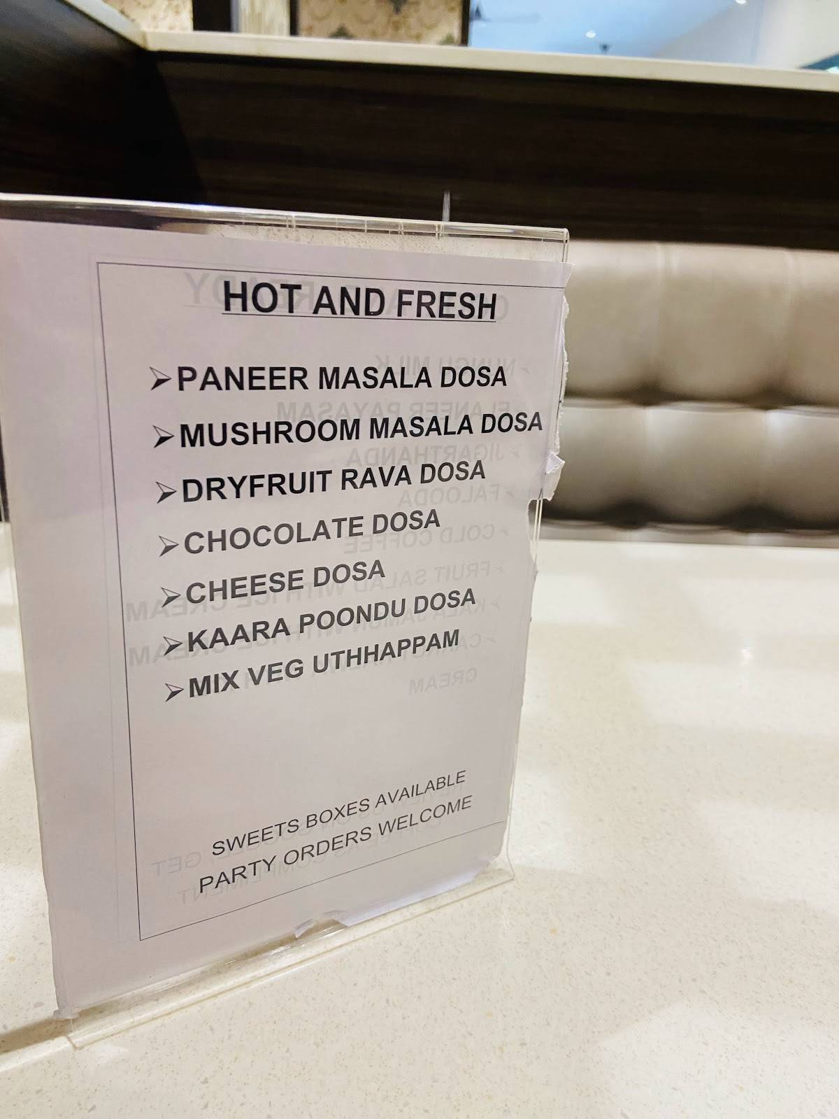 Hotel Nellai Saravana Bhava kappalur menu