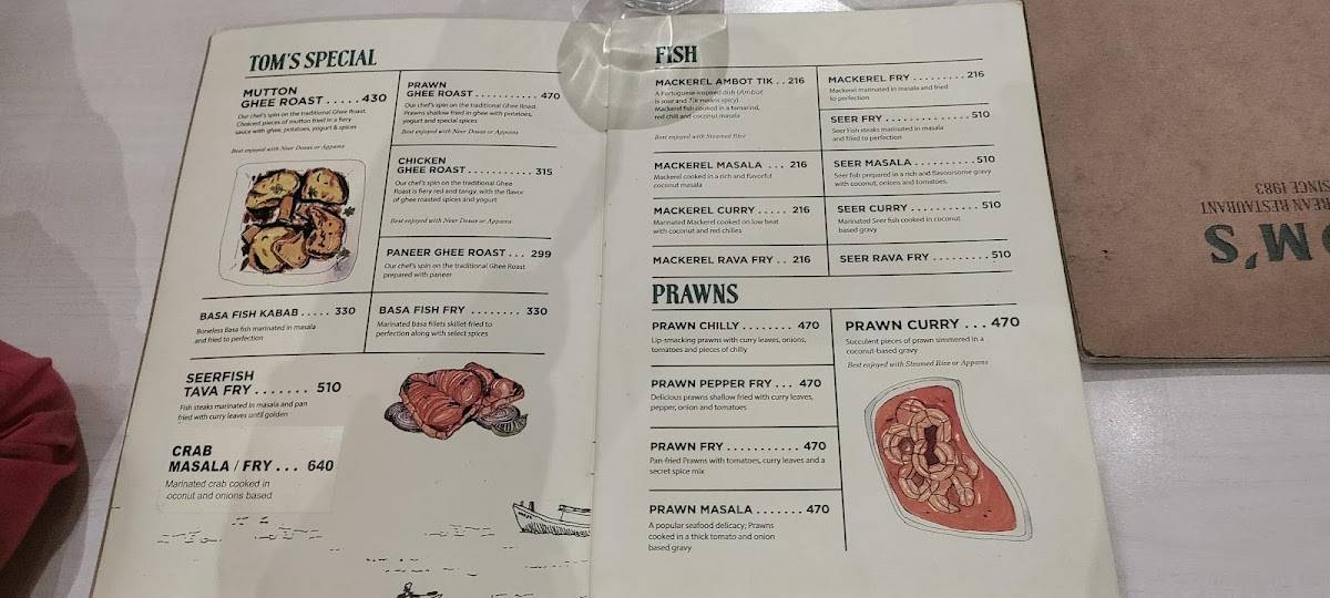 Tom's menu