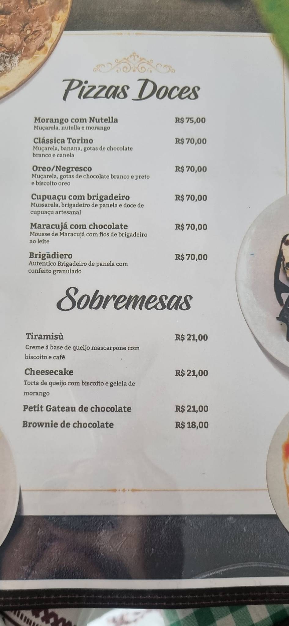 Torino Massas cardápio