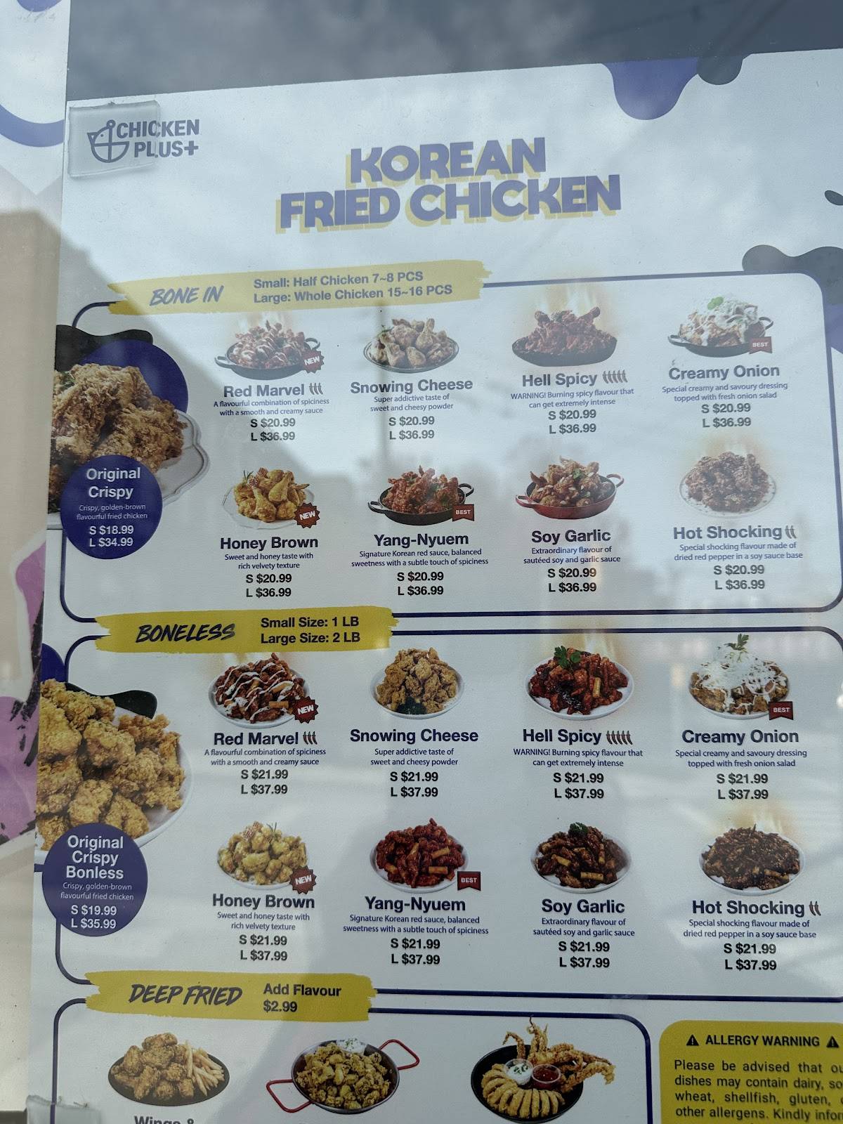 Menu at Chicken Plus restaurant, Toronto, 134 Atlantic Ave