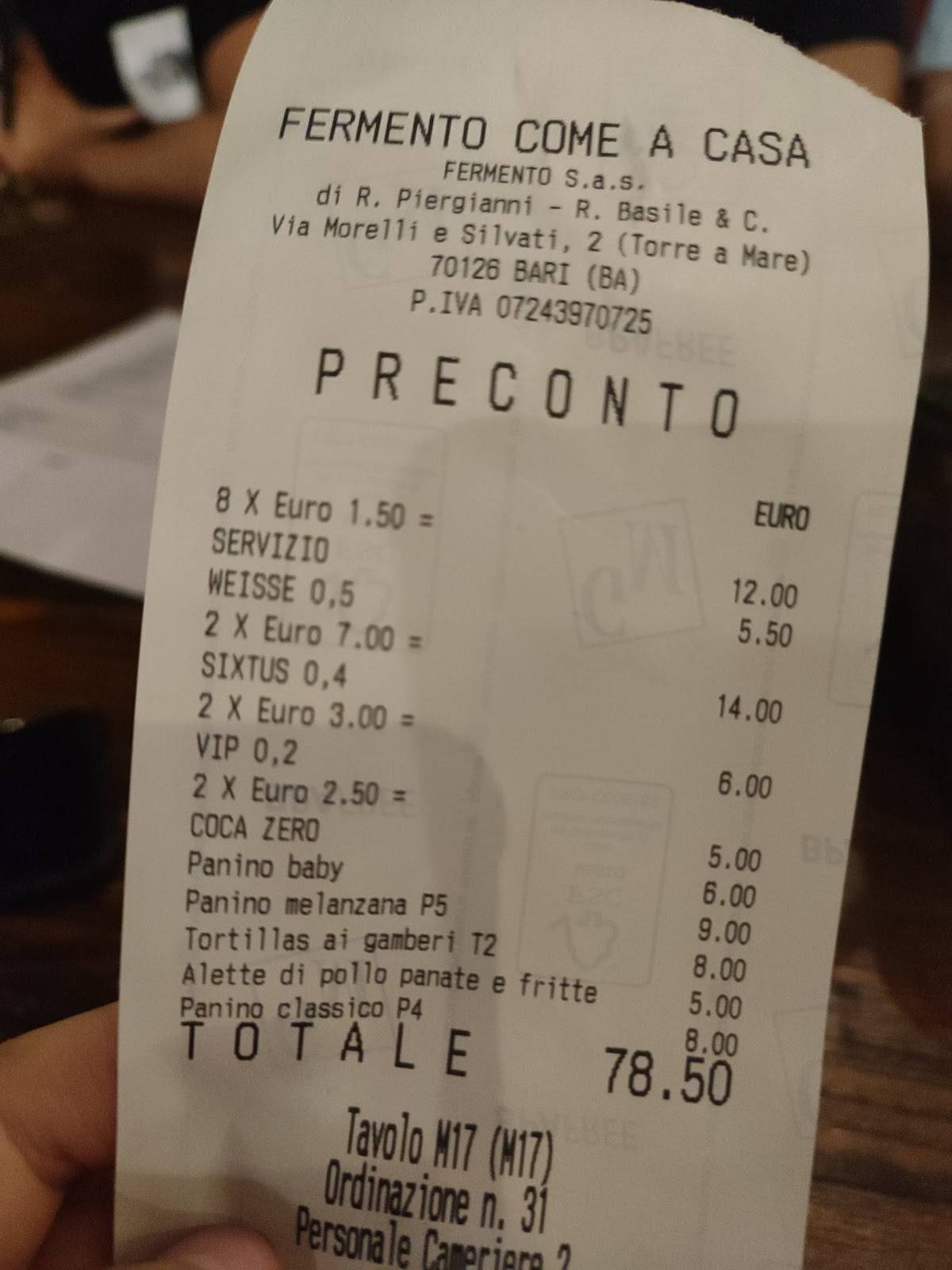 Menu di Fermento - Come a Casa 