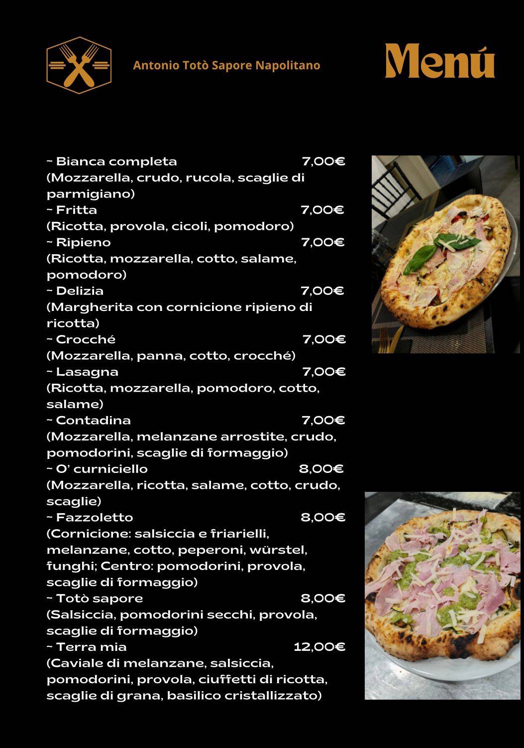 Menu di Totò Sapore 