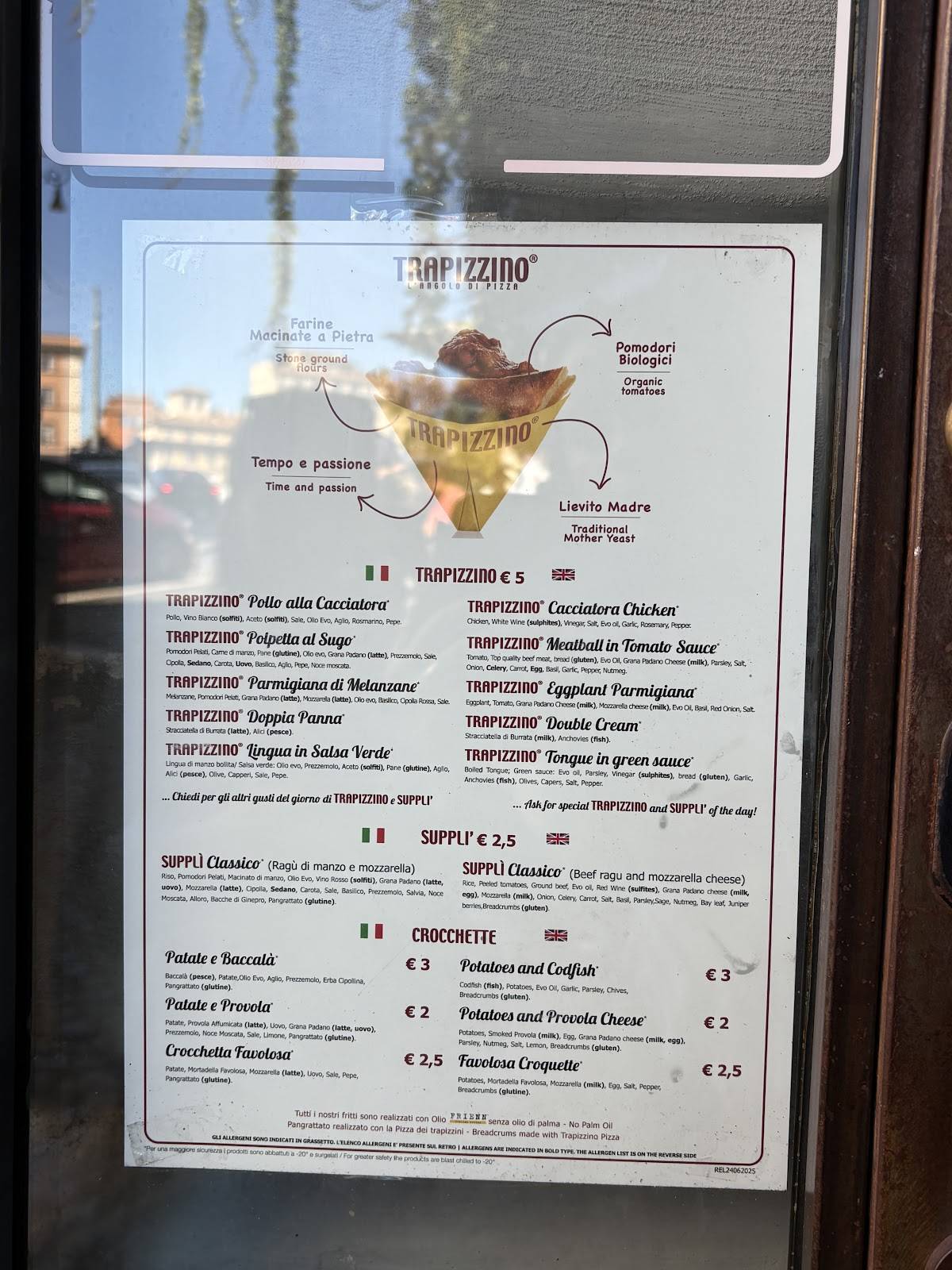 Menu di Trapizzino Trastevere 