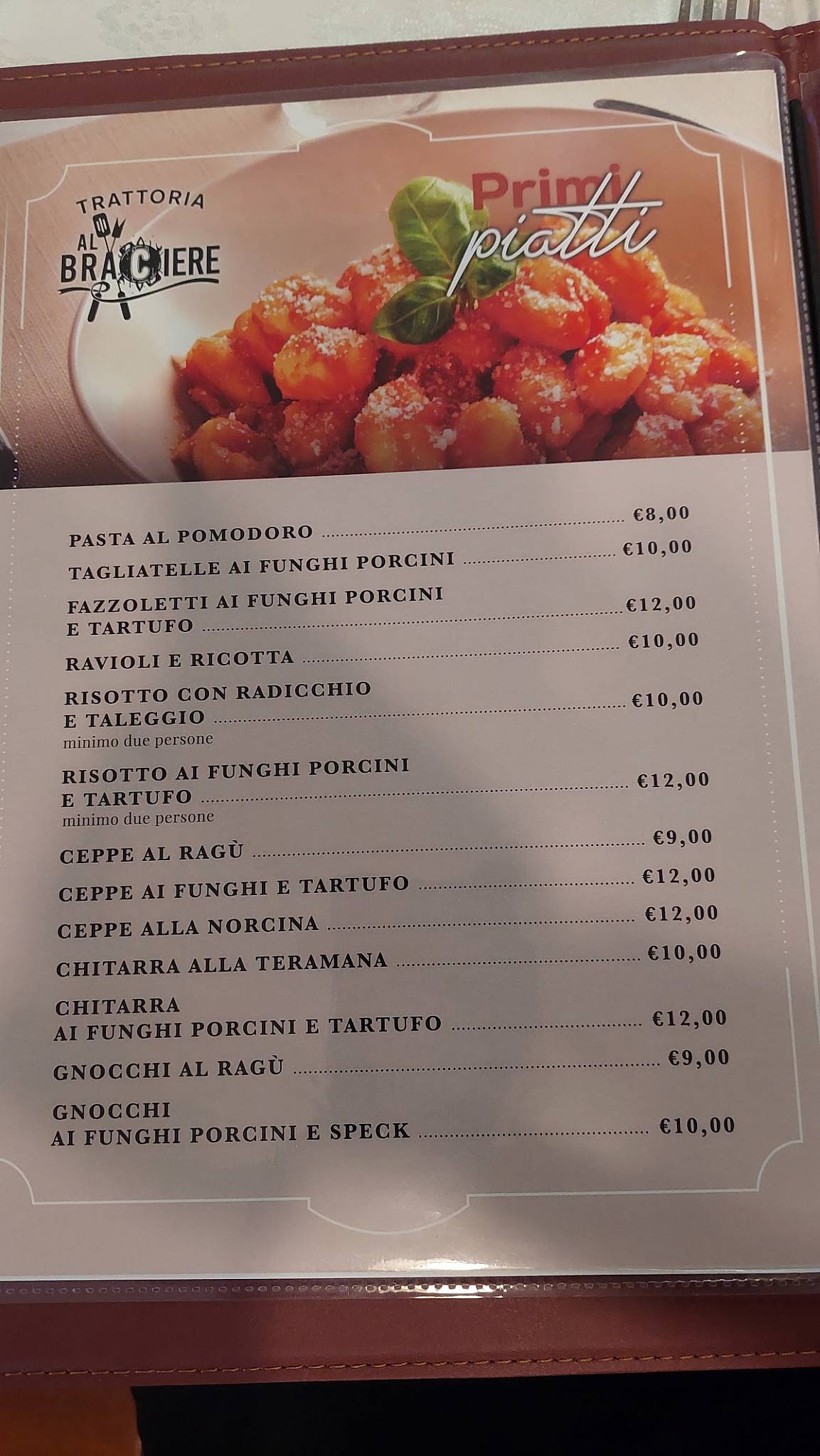 Menu di Trattoria Al Braciere 
