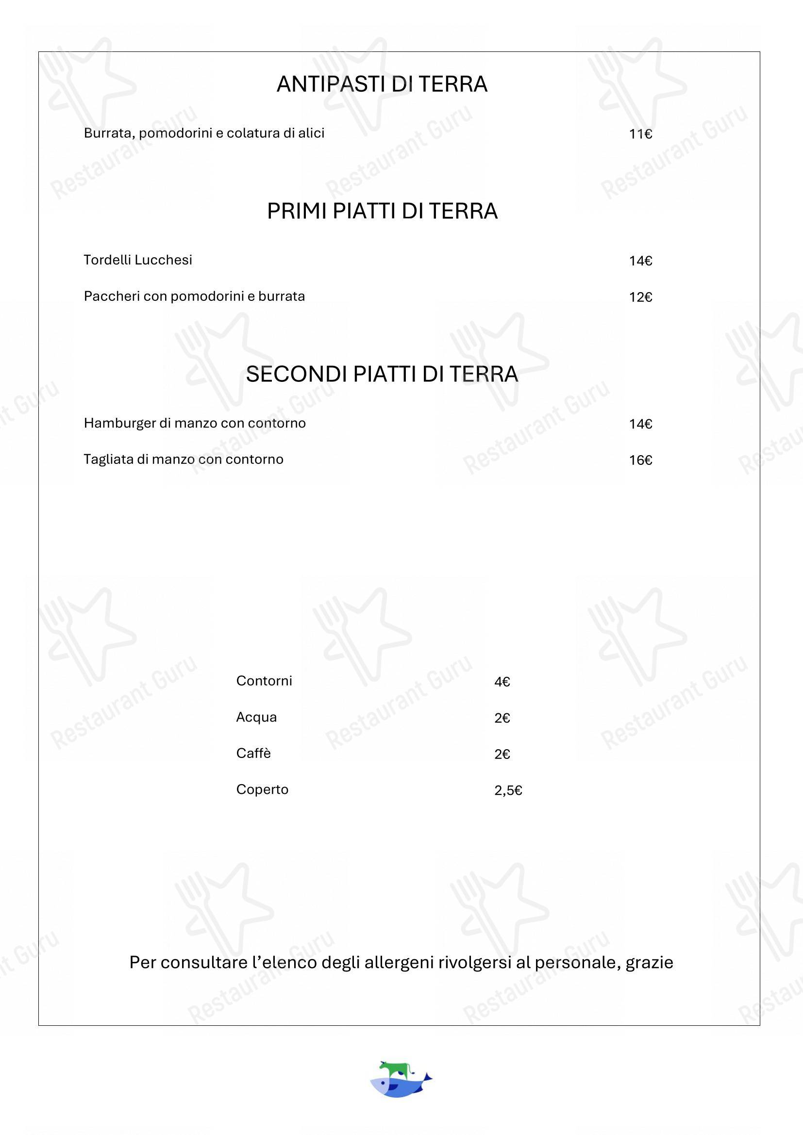 Menu di Trattoria Baffardello da Andrea - Menu