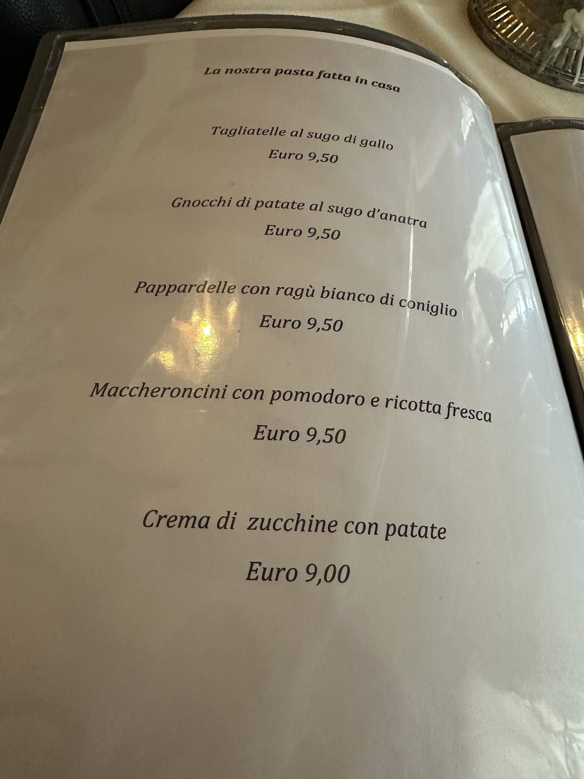 Menu di Trattoria da Carmelo 
