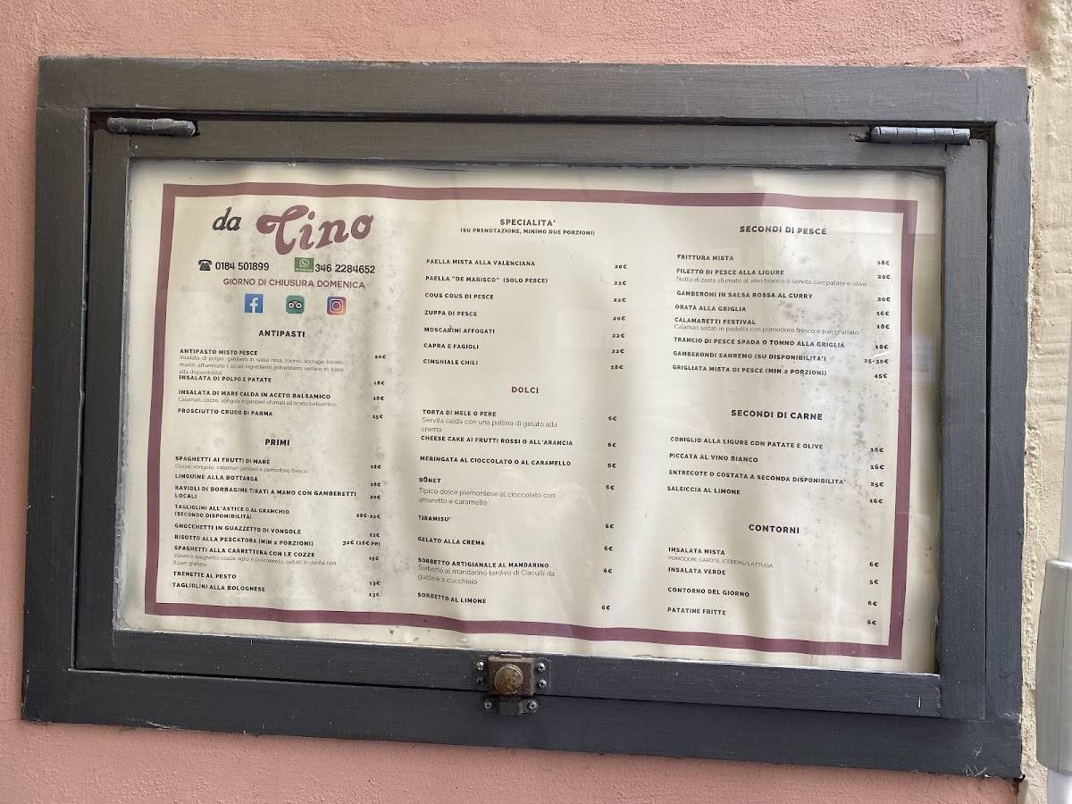 Menu di Trattoria Da Tino 