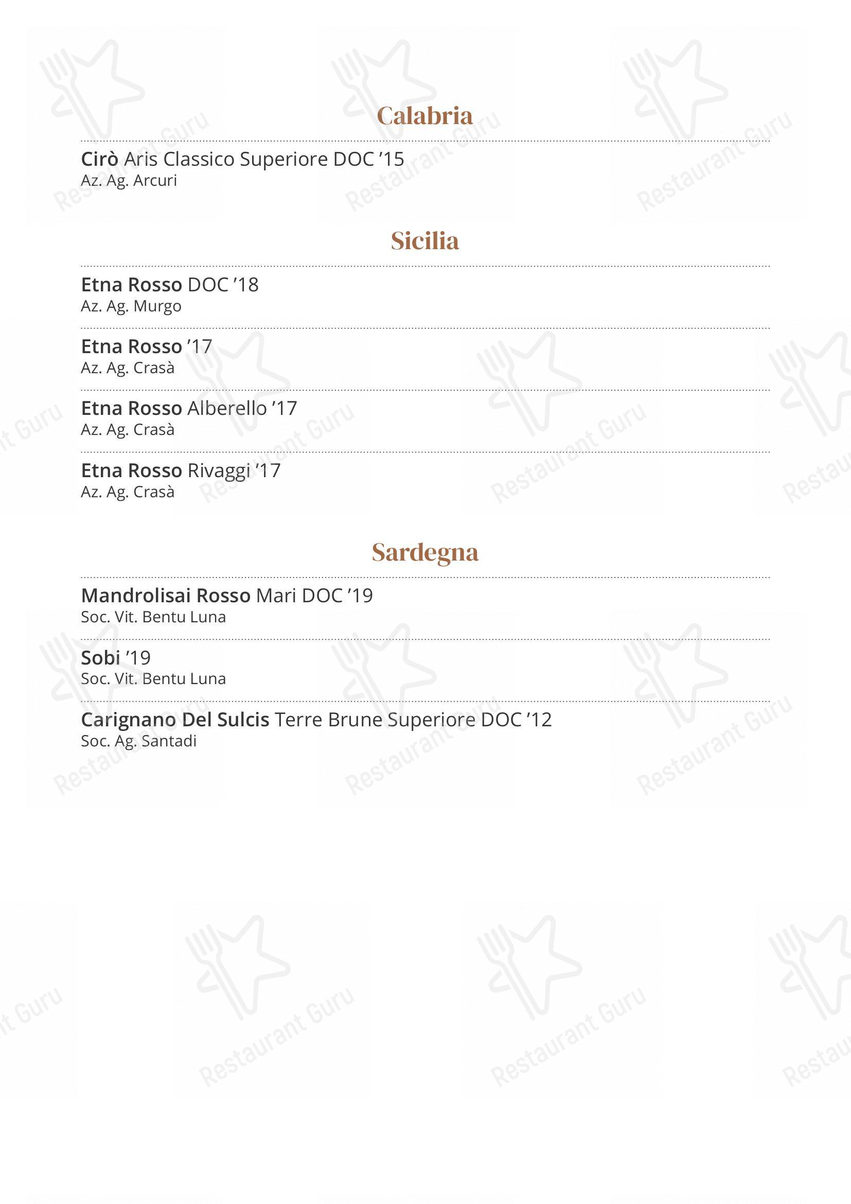 Menu bar per Trattoria Entrà in Entrà