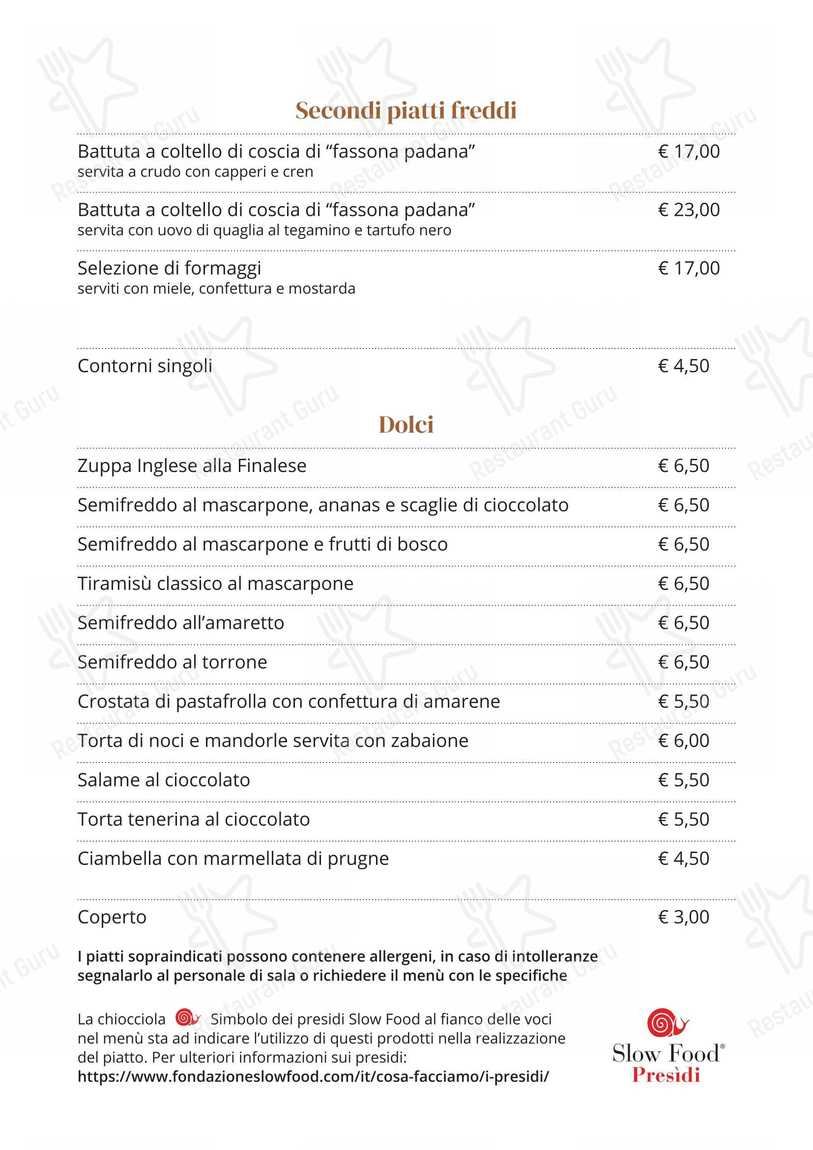 Menu per Trattoria Entrà in Entrà