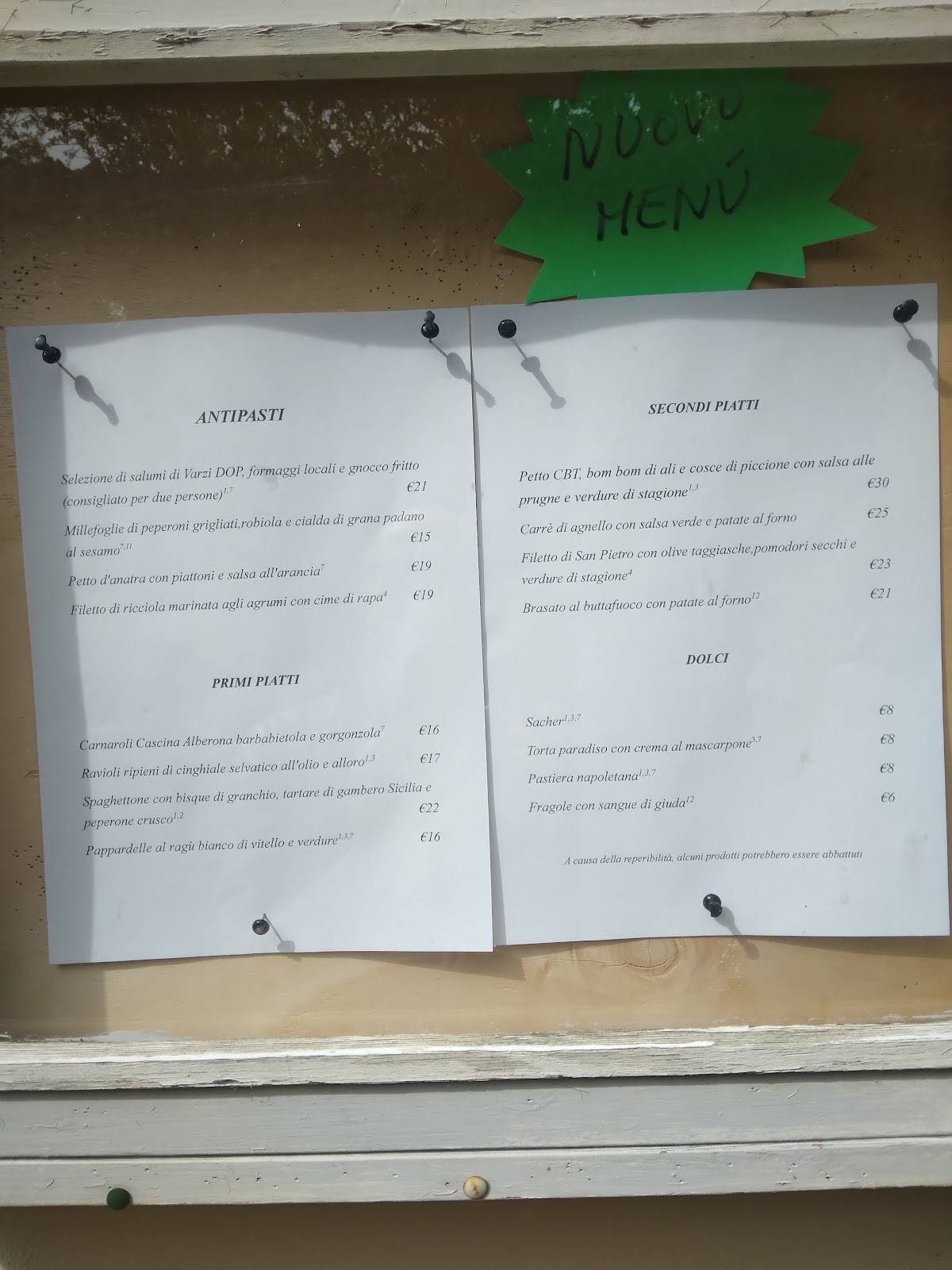 Menu di Trattoria Ressi 