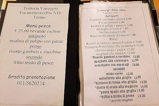 Menu di Trattoria Viareggio 