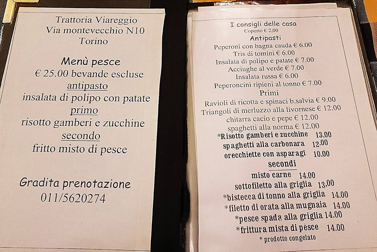 Menu di Trattoria Viareggio 