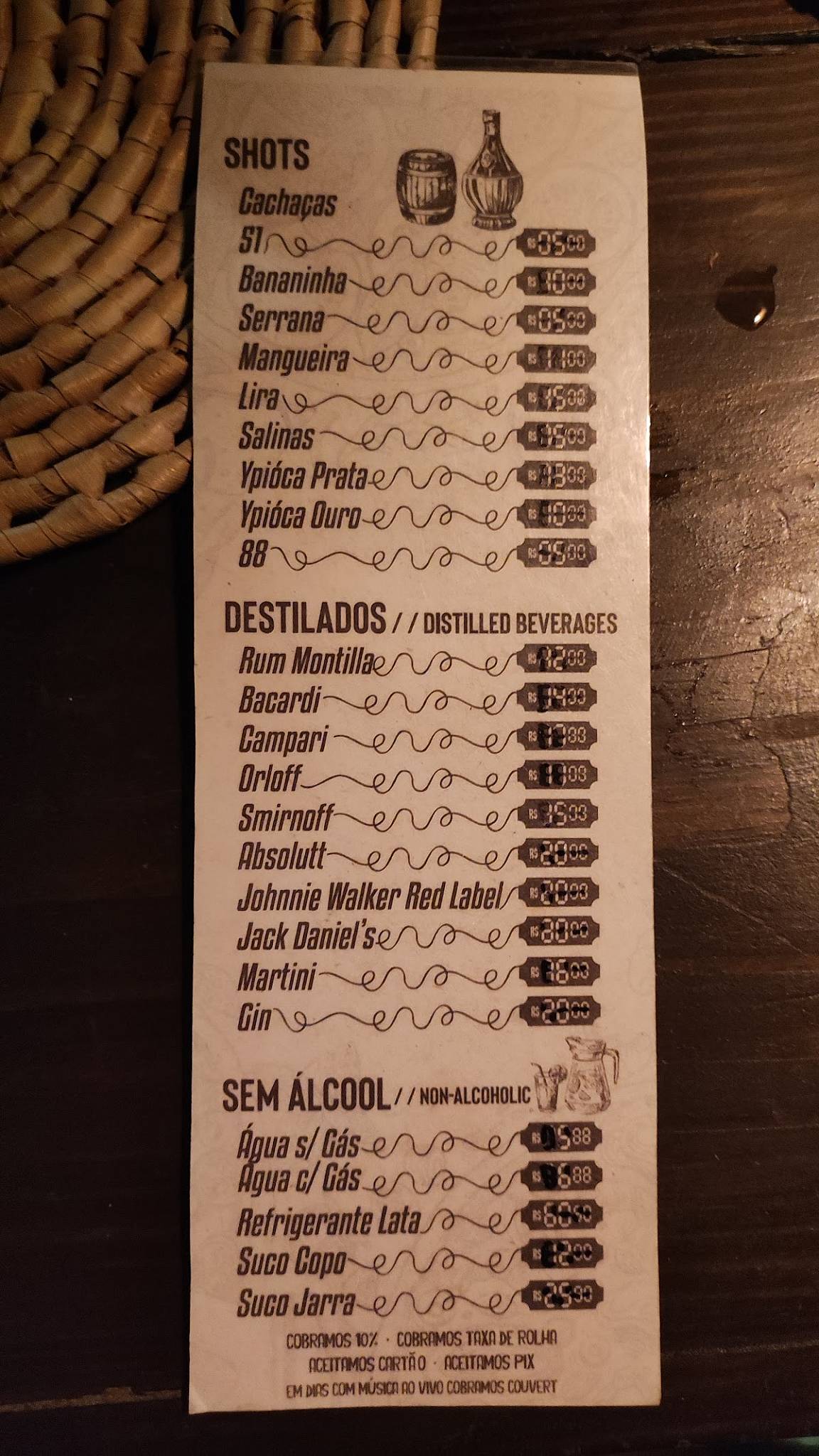 Trattoria calu cardápio