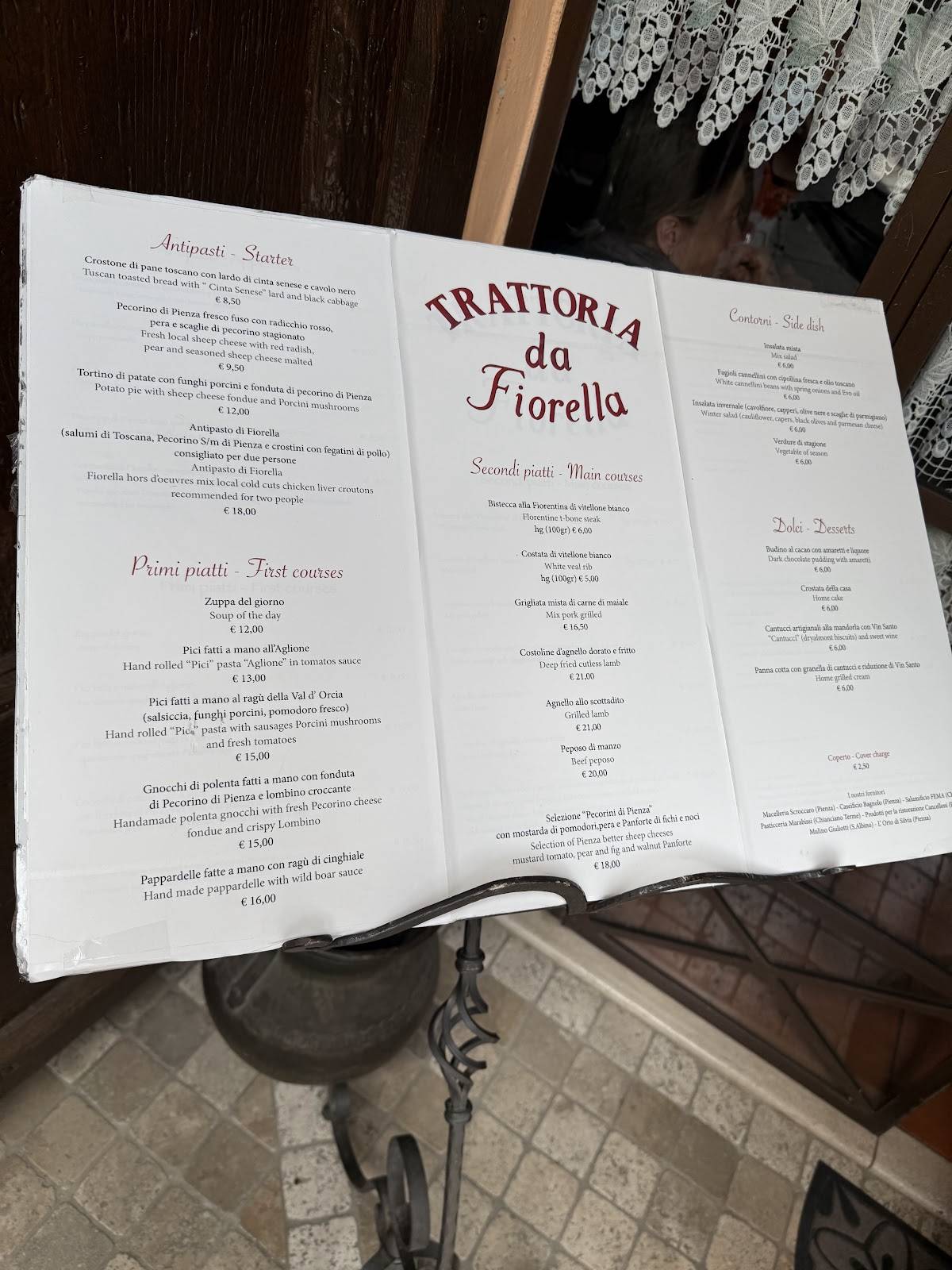 Menu di Trattoria da Fiorella 